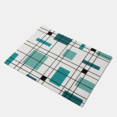 abstrakte Kunst der 1950er Jahre Aquamarin Fußmatte (Schrägansicht)