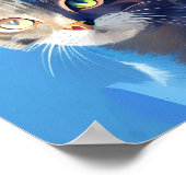 Abstrakte Kunst der Neugierigen Katze Poster (Ecke)