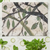 Abstrakte Kunst der Olivenzweige Küchentuch (Gefaltet)