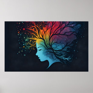Abstrakte Kunst der psychischen Gesundheit Poster