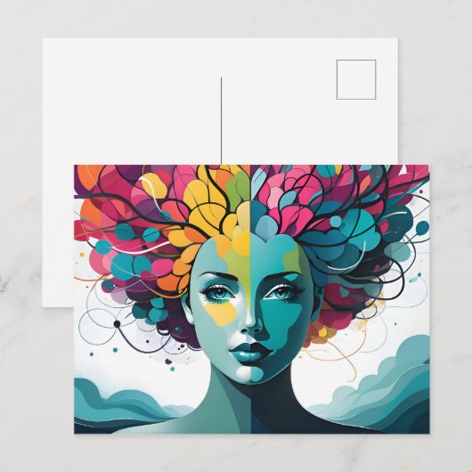 Abstrakte Kunst der psychischen Gesundheit Postkarte (Vorne/Hinten)