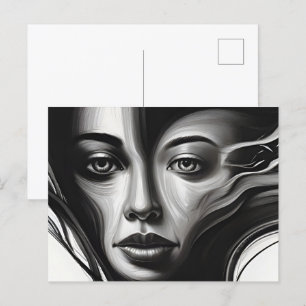 Abstrakte Kunst der psychischen Gesundheit Postkarte