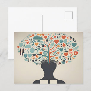 Abstrakte Kunst der psychischen Gesundheit Postkarte
