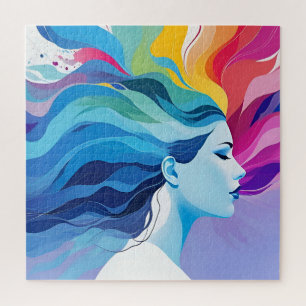 Abstrakte Kunst der psychischen Gesundheit Puzzle