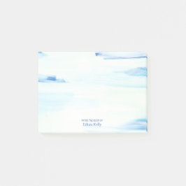 Abstrakte Kunst des Blauen Ozeans Personalisierter Post-it Klebezettel