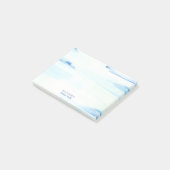 Abstrakte Kunst des Blauen Ozeans Personalisierter Post-it Klebezettel (angewinkelt)