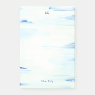 Abstrakte Kunst des Blauen Ozeans Personalisierter Post-it Klebezettel