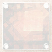 Abstrakte Kunst des Fensterlichts Glasuntersetzer (Rückseite)