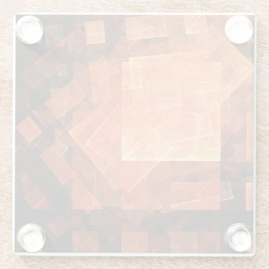 Abstrakte Kunst des Fensterlichts Glasuntersetzer (Rückseite)