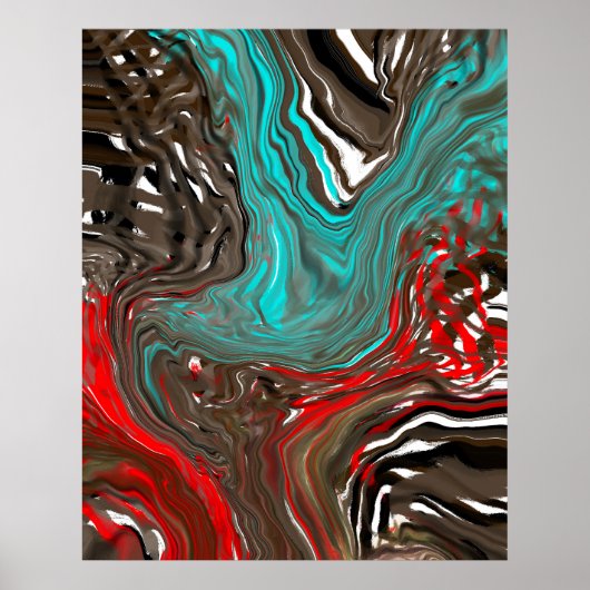 Abstrakte Kunst des Feuers und Eises Poster (Vorne)