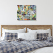 Abstrakte Kunst des Gesprächs Leinwanddruck (Insitu (Schlafzimmer))