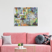 Abstrakte Kunst des Gesprächs Leinwanddruck (Insitu (Wohnzimmer))