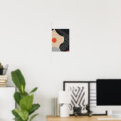 Abstrakte Kunst des Kreises und der Kurve Poster (Heimbüro)