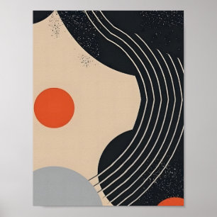 Abstrakte Kunst des Kreises und der Kurve Poster
