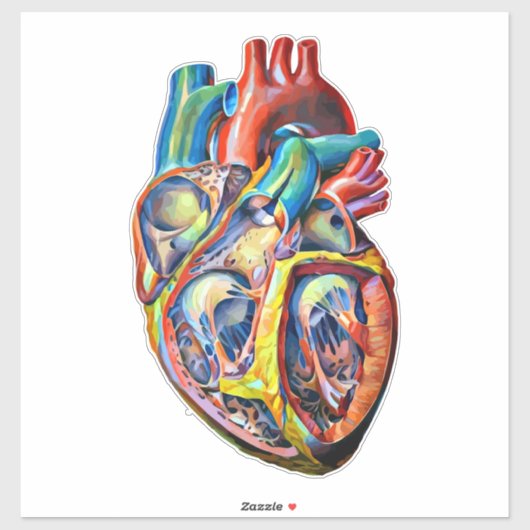 abstrakte Kunst des menschlichen Herzens Aufkleber (Blatt)