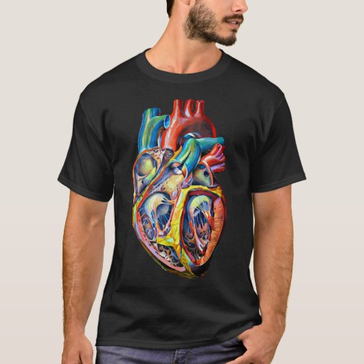abstrakte Kunst des menschlichen Herzens T-Shirt (Vorderseite)
