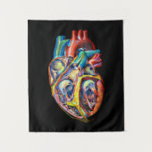 abstrakte Kunst des menschlichen Herzens Wandteppich (Vorderseite)