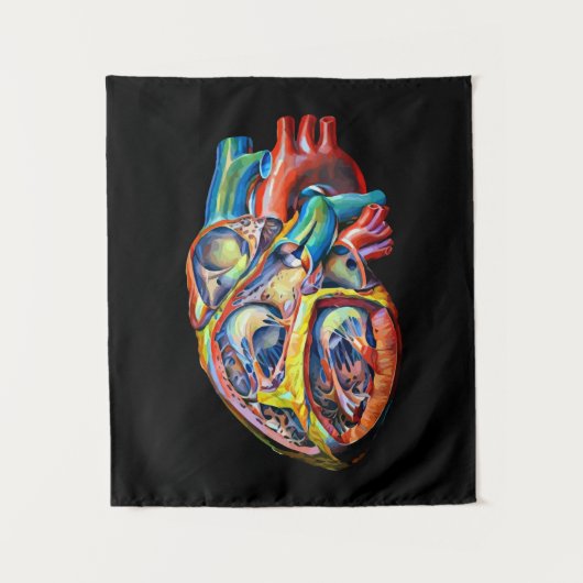 abstrakte Kunst des menschlichen Herzens Wandteppich (Vorderseite)