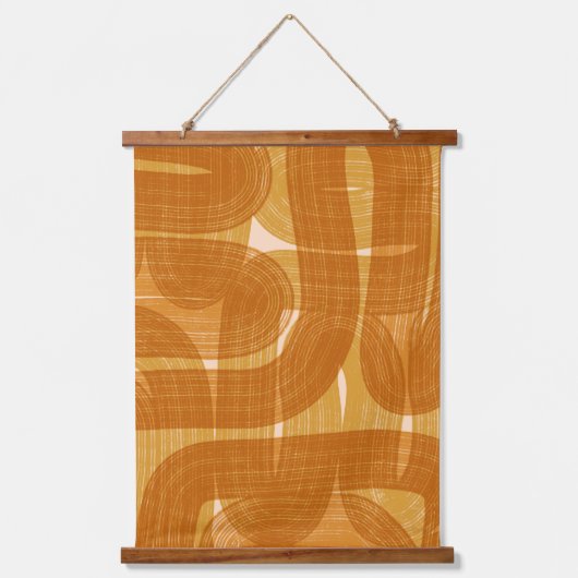 Abstrakte Kunst des MittelJahrhunderts Wandteppich Mit Holzrahmen (Vorderseite)