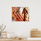 abstrakte Kunst des städtischen Verfalls Poster (Küche)