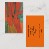 Abstrakte Kunst, die rotes orange grünes Gold malt Visitenkarte (Vorne/Hinten)
