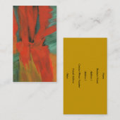 Abstrakte Kunst, die rotes orange grünes Gold malt Visitenkarte (Vorne/Hinten)