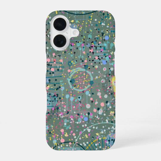 Abstrakte Kunst: Durch die Wiese iPhone 16 Hülle (Rückseite)
