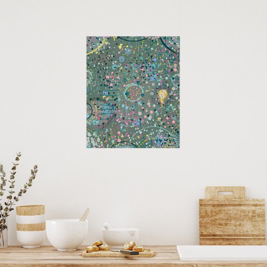 Abstrakte Kunst: Durch die Wiese  Poster (Küche)