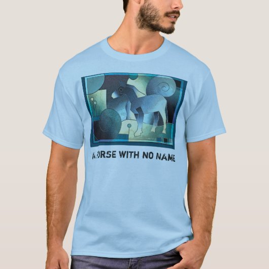 Abstrakte KUNST - EIN PFERD - blauer Sand T-Shirt (Vorderseite)