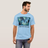 Abstrakte KUNST - EIN PFERD - blauer Sand T-Shirt (Vorne ganz)