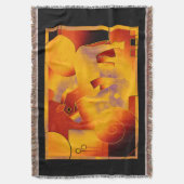 Abstrakte KUNST - EIN PFERD - braun orange Decke (Vorderseite Vertikal)