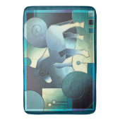 Abstrakte KUNST - EIN PFERD - Sand blau Badematte (Vorderseite Vertikal)