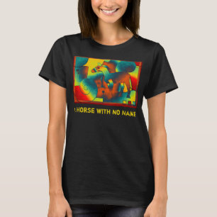 Abstrakte KUNST - EINE PFERDE - blau-gelb T-Shirt