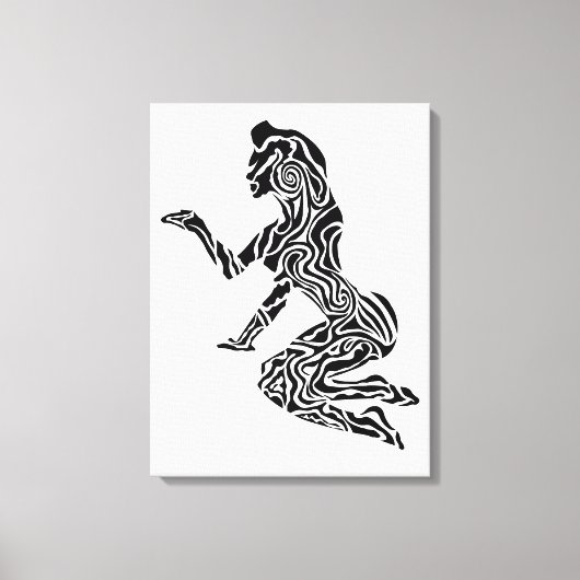 Abstrakte Kunst eines aufbäumenden Pferdes | Moder Leinwanddruck (Vorderseite)