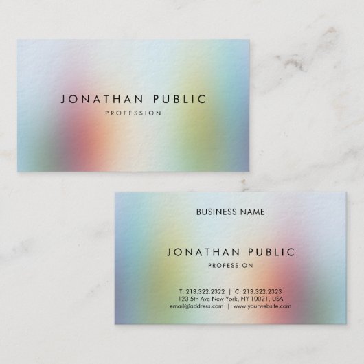 Abstrakte Kunst-elegante Schablonen-erstklassiges Visitenkarte (Vorne/Hinten)