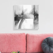 Abstrakte Kunst Elegante Schwarz/Weiß Moderne Male Leinwanddruck (Insitu (Wohnzimmer))