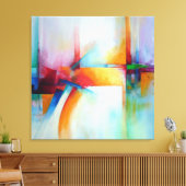 Abstrakte Kunst Elegantes Acrylgemälde Moderner De Leinwanddruck (Insitu (Wohnzimmer))