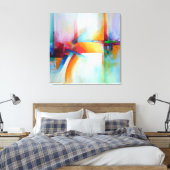 Abstrakte Kunst Elegantes Acrylgemälde Moderner De Leinwanddruck (Insitu (Schlafzimmer))
