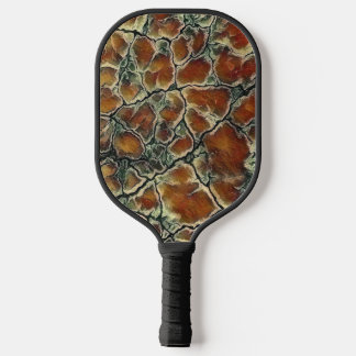 Abstrakte Kunst Erde Farbtöne Muster Pickleball Schläger