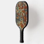 Abstrakte Kunst Erde Farbtöne Muster Pickleball Schläger (Links)