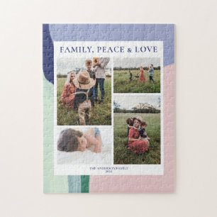 Abstrakte Kunst Familienfoto-Collage Puzzle
