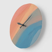 Abstrakte Kunst Farben Wasserfarbe Rosa Blau Große Wanduhr (Winkel)