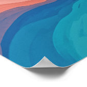 Abstrakte Kunst Farben Wasserfarbe Rosa Blau Poster (Ecke)