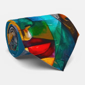 Abstrakte Kunst farbenfroh Krawatte (Gerollt)