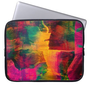 abstrakte Kunst farbenfroh lebendig Papier Hinterg Laptopschutzhülle