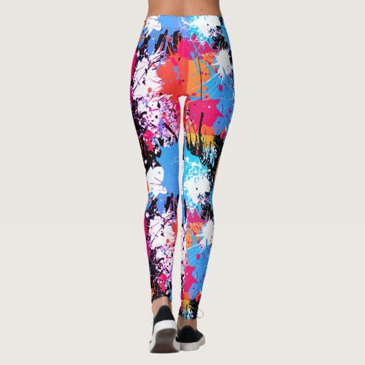 Abstrakte Kunst - farbenfrohe Leggings - Malerei (Rückseite)