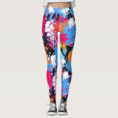 Abstrakte Kunst - farbenfrohe Leggings - Malerei (Vorderseite)