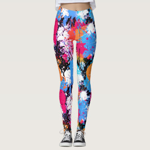 Abstrakte Kunst - farbenfrohe Leggings - Malerei