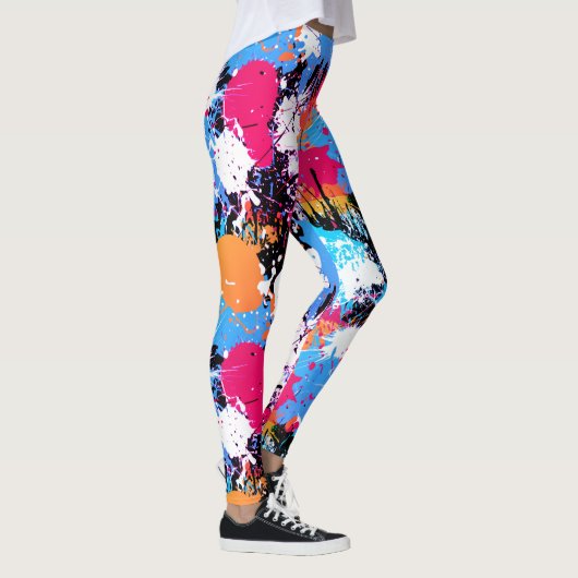 Abstrakte Kunst - farbenfrohe Leggings - Malerei (Rechts)