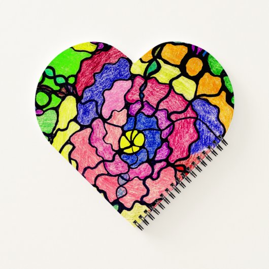 Abstrakte Kunst Farbenfrohe Wunderbare Blume Notizblock (Rückseite)